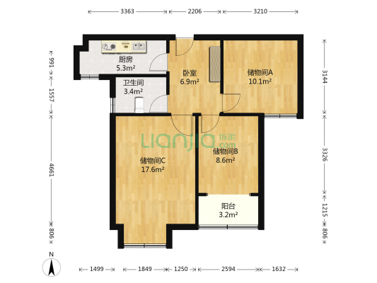临芳苑四区 1室0厅1卫 84平方