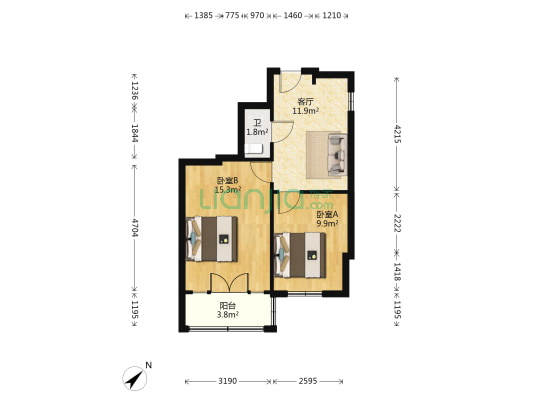 银凤里 2室1厅1卫 55平方