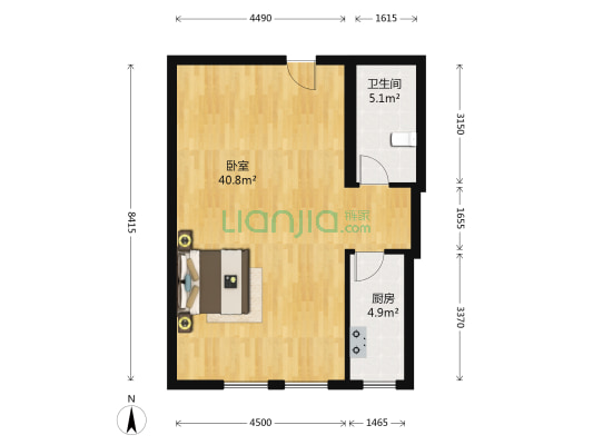 揽胜公馆 1室0厅1卫 81平方