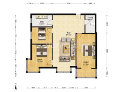 房子是中间楼层，采光好，精装修，看房方便。-涿州水岸花城户型图