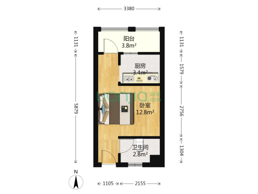 涌鑫昆明之窗 1室0厅1卫 31平方