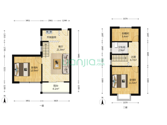 世纪新南门 2室1厅1卫 75平方