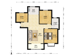 香邑溪谷 3室1厅 南 北-涿州香邑溪谷户型图