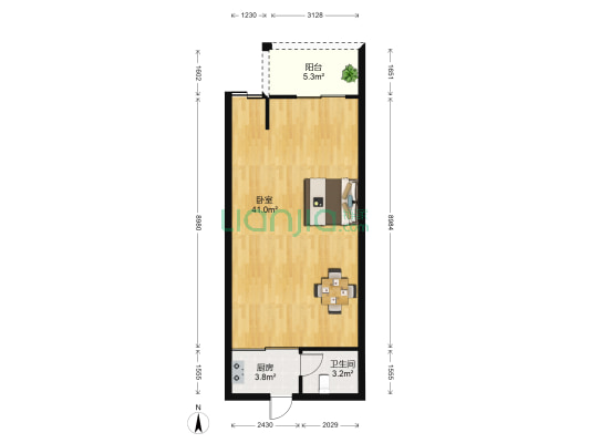 三生天海观邸 1室0厅1卫 61平方