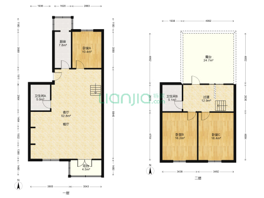 久福园 3室1厅2卫 156平方