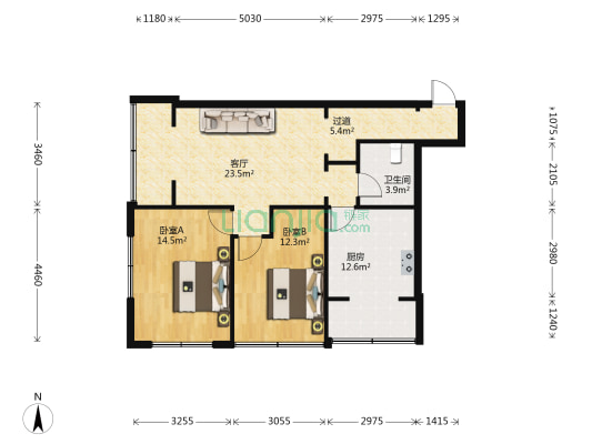 金海新村 2室1厅1卫 81平方