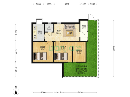 建安社区建安西区76号院 2室1厅1卫 52平方