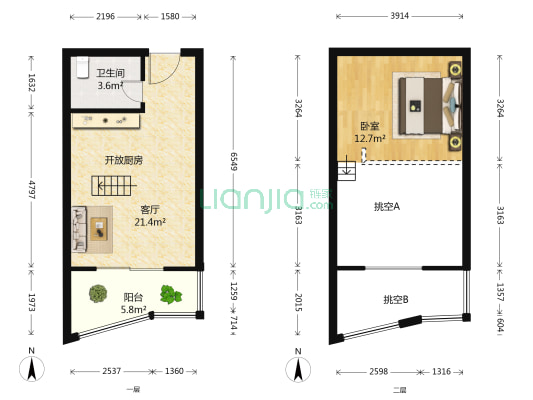 荣昌· 格林晴天 1室1厅1卫 51平方