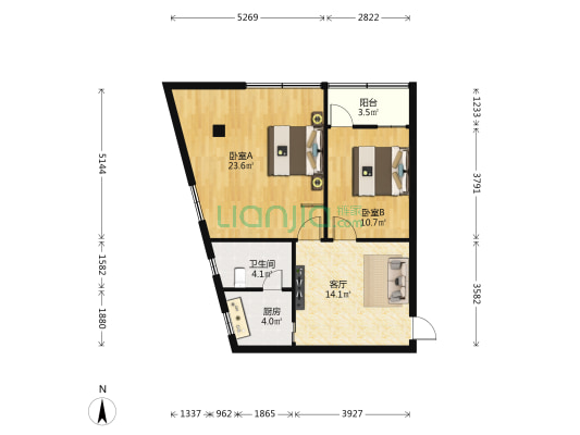下坎村石堀加登楼 2室1厅1卫 76平方
