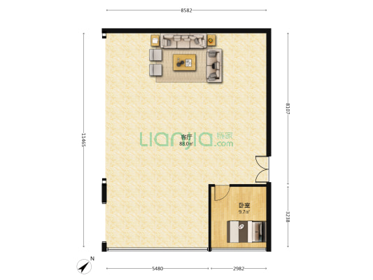 富力海洋国际写字楼 1室1厅0卫 142平方