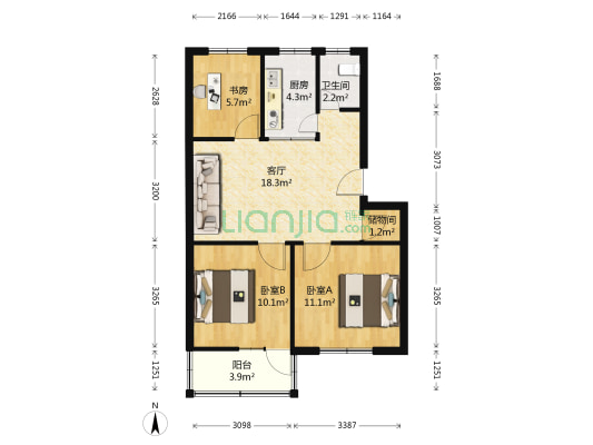 电力设计院第二生活区 3室1厅1卫 75平方