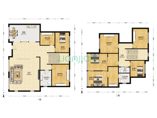 金桂花园(新都) 4室1厅3卫 343平方