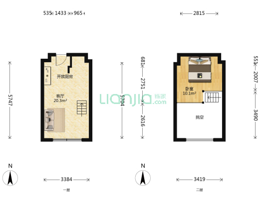 锦尚天域 1室1厅0卫 33平方