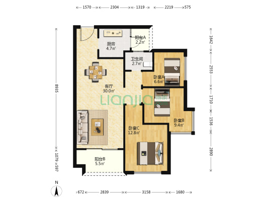 万林湖9期 3室1厅1卫 88平方