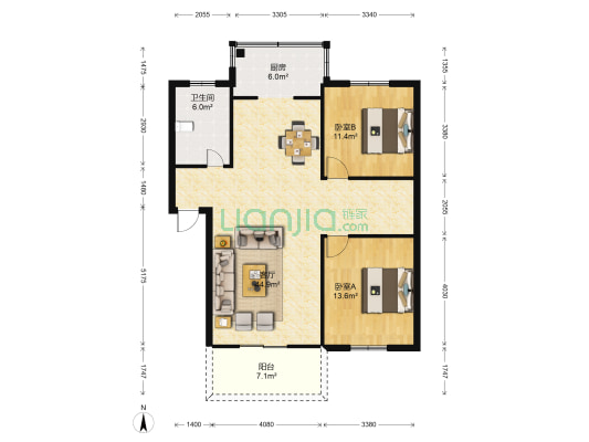 姑孰新城逸仙苑 2室1厅1卫 101平方