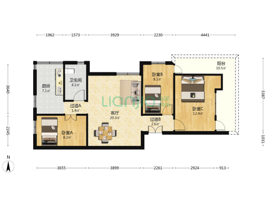 安宁西街 3室1厅1卫 85平方