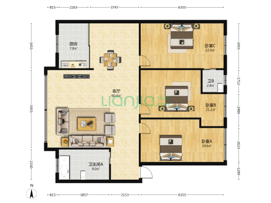 路灯管理处家属院 3室1厅2卫 260平方