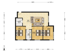 精装朝南朝南三居，交通方便配套齐全-涿州弘德缘户型图