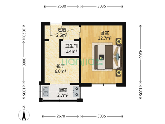 39中开源巷 1室1厅1卫 32平方