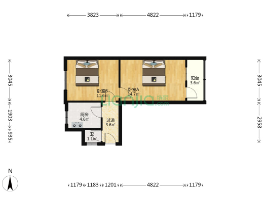 矿院路32号 2室0厅1卫 54平方