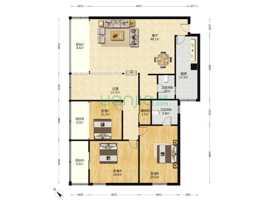 农业发展银行综合楼 3室1厅2卫 189平方