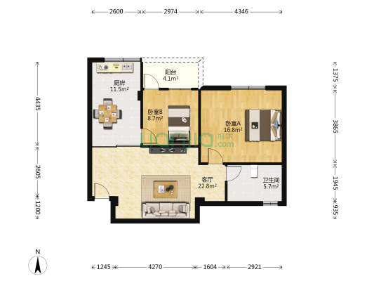 东圆新村 2室1厅1卫 81平方