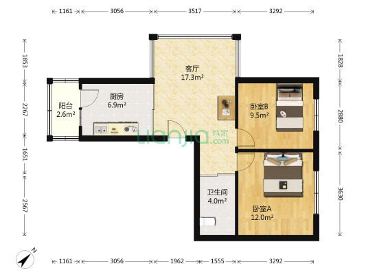 丽景春天 2室1厅1卫 73平方