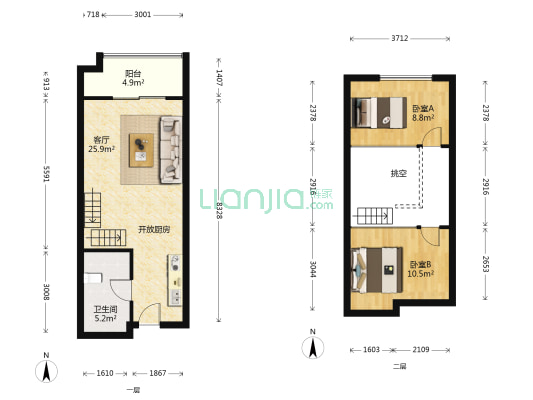 富凯星堤 2室1厅1卫 50平方