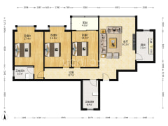 电梯三楼137平精装大三房客厅房间方正好用生活便利-桂林世纪花園户型图