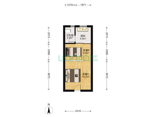 科技园三十四区 2室0厅1卫 39平方