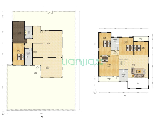 琉璃湖别墅 5室3厅3卫 349平方