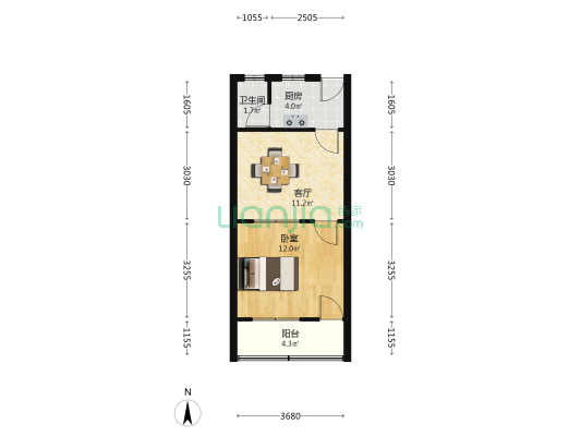 下塘塍街 1室1厅1卫 39平方