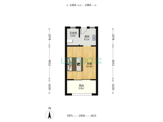 白水涧山庄 1室0厅1卫 40平方