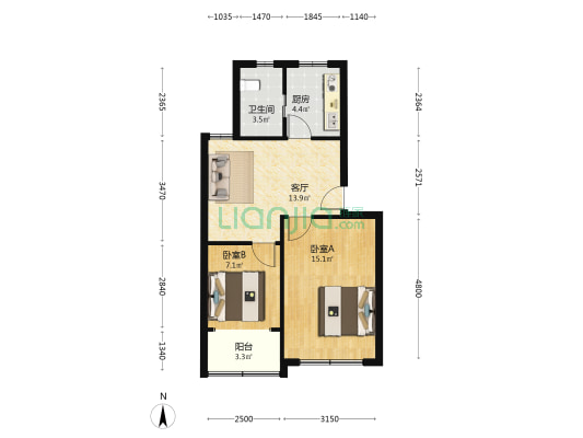 南大路8弄 2室1厅1卫 58平方
