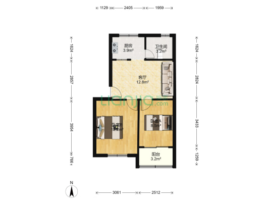 西横河新村三区 2室1厅1卫 57平方