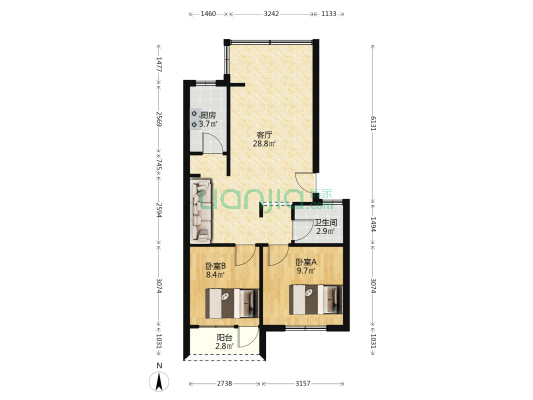 深华苑 2室1厅1卫 65平方