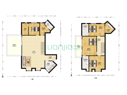 新秀苑 5室1厅3卫 211平方