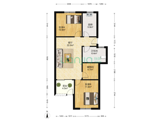 古楼南里 2室1厅1卫 86平方