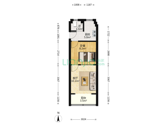 法华镇路363弄 1室1厅1卫 39平方