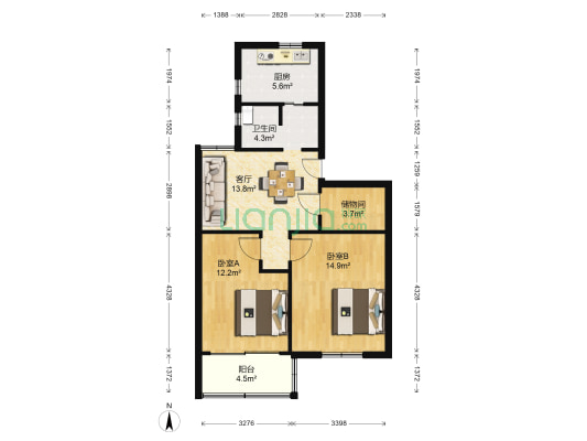 城南二村 2室1厅1卫 71平方