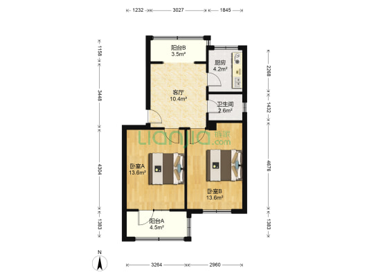 元兴苑 2室1厅1卫 66平方