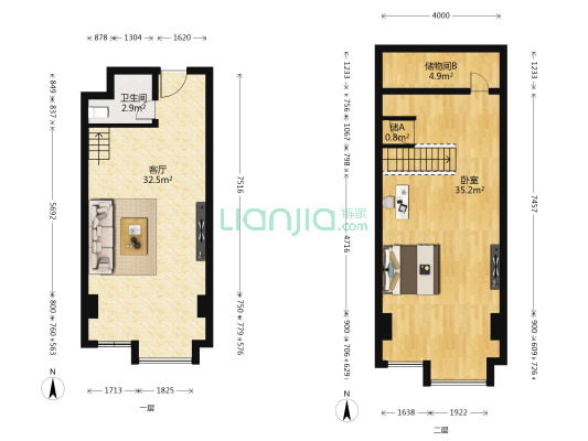 CRD银座 1室1厅1卫 55平方