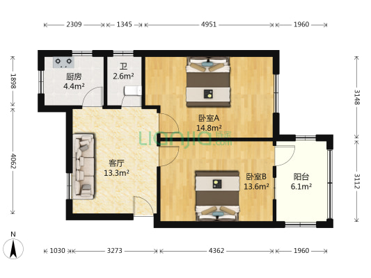 西典弄 2室1厅1卫 69平方