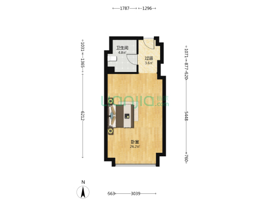 富业豪庭 1室0厅1卫 57平方