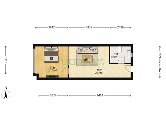 金果SOHO 1室1厅1卫 65平方
