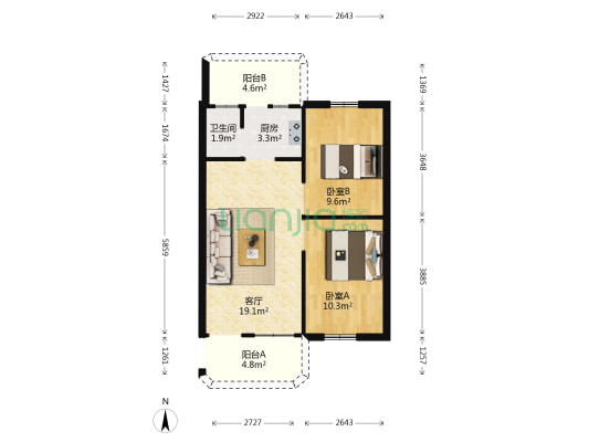 吉顺楼 2室1厅1卫 63平方