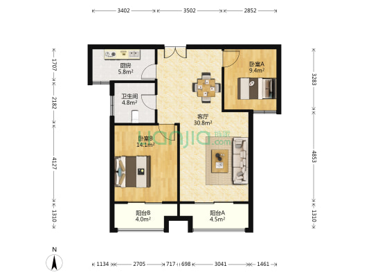 府前佳苑 2室1厅1卫 100平方