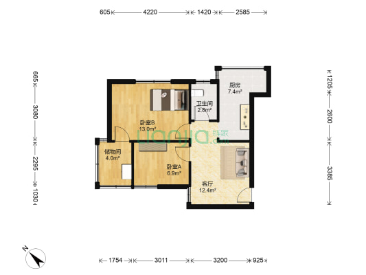 桥机新村 2室1厅1卫 55平方
