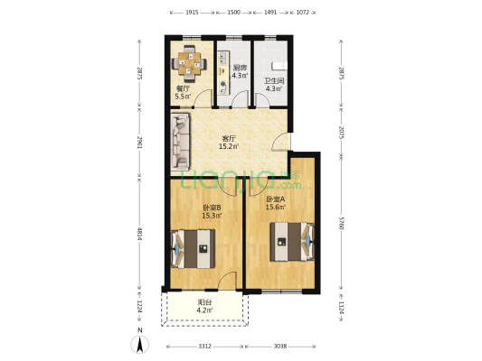 经编东巷39号 2室2厅1卫 77平方
