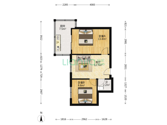 陕建五公司家属院北院 2室1厅1卫 51平方